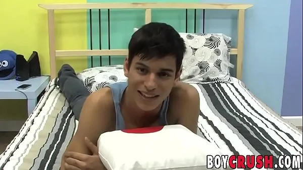 Best Cute twink is playing with his cock during an interview clips Movies