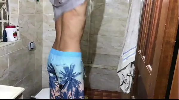 Best Spying on a young man taking a shower, I couldn't resist and gave him a nice pussy clips Movies